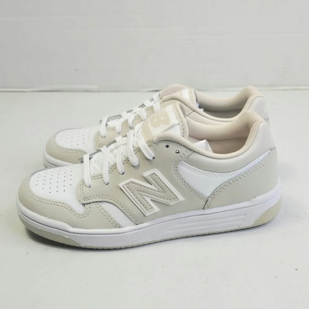 New Balance Kids 480 Sneakers Size 3 White Beige PSB480LB Low Top Athletic Shoes